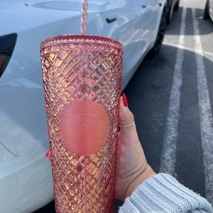 EXCLUSIVE PINK HOLIDAY STARBUCKS TUMBLER 24oz